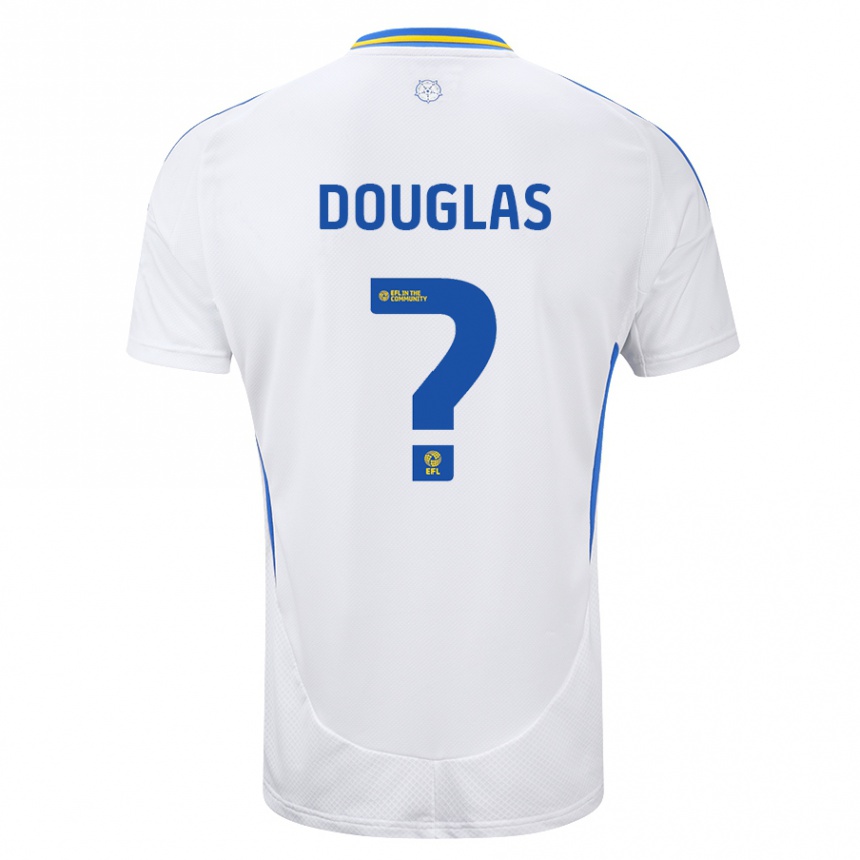 Vaikiškas Connor Douglas #0 Balta Mėlyna Namų Marškinėliai 2024/25 T-Shirt