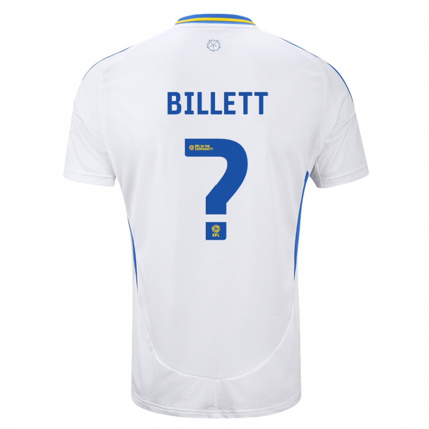 Vaikiškas Joe Billett #0 Balta Mėlyna Namų Marškinėliai 2024/25 T-Shirt