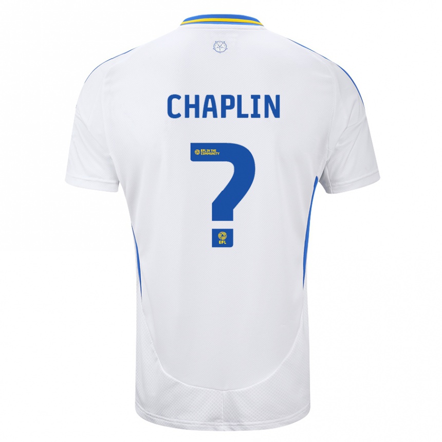 Vaikiškas Rhys Chadwick-Chaplin #0 Balta Mėlyna Namų Marškinėliai 2024/25 T-Shirt