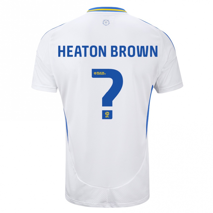 Vaikiškas Heaton Brown #0 Balta Mėlyna Namų Marškinėliai 2024/25 T-Shirt