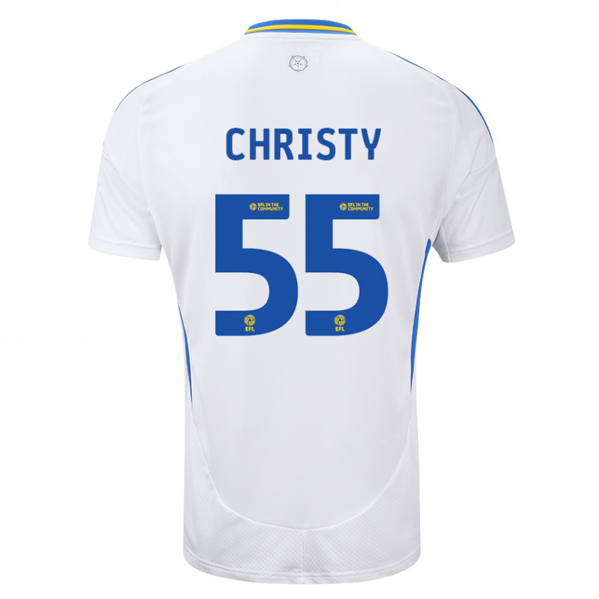 Vaikiškas Harry Christy #55 Balta Mėlyna Namų Marškinėliai 2024/25 T-Shirt