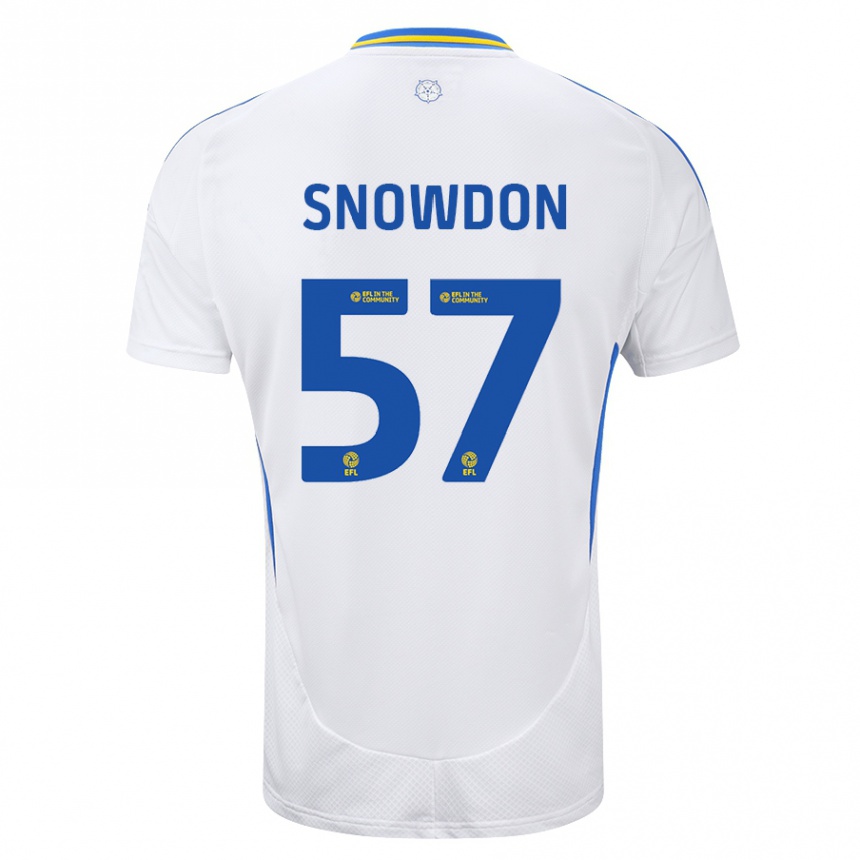 Vaikiškas Joe Snowdon #57 Balta Mėlyna Namų Marškinėliai 2024/25 T-Shirt