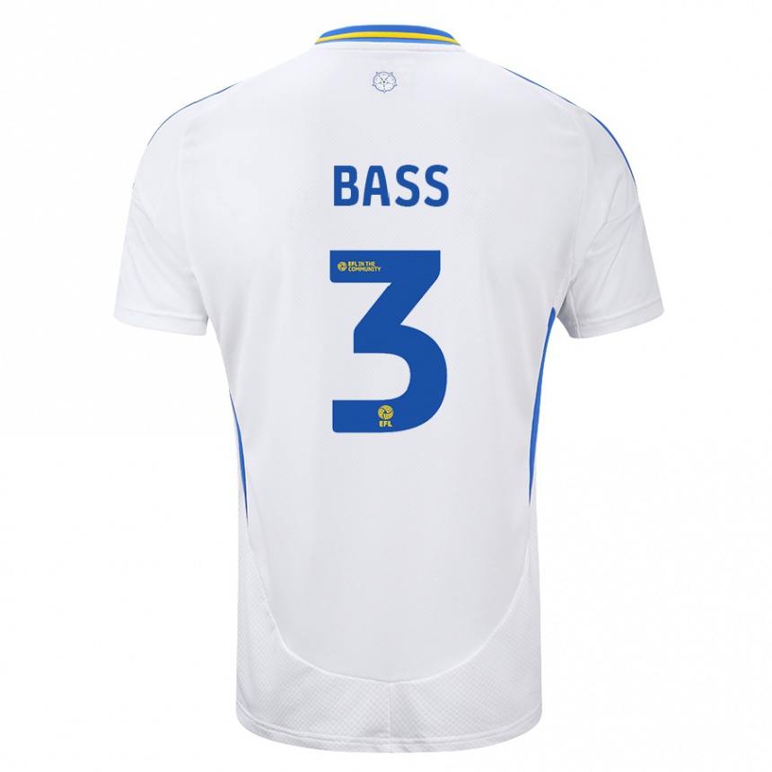 Vaikiškas Rebekah Bass #3 Balta Mėlyna Namų Marškinėliai 2024/25 T-Shirt