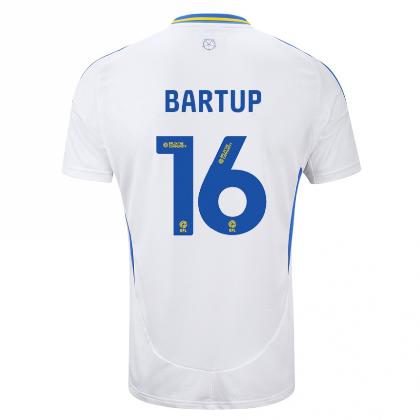 Vaikiškas Laura Bartup #16 Balta Mėlyna Namų Marškinėliai 2024/25 T-Shirt