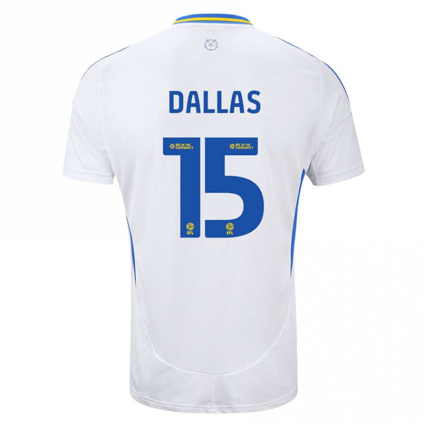 Vaikiškas Stuart Dallas #15 Balta Mėlyna Namų Marškinėliai 2024/25 T-Shirt