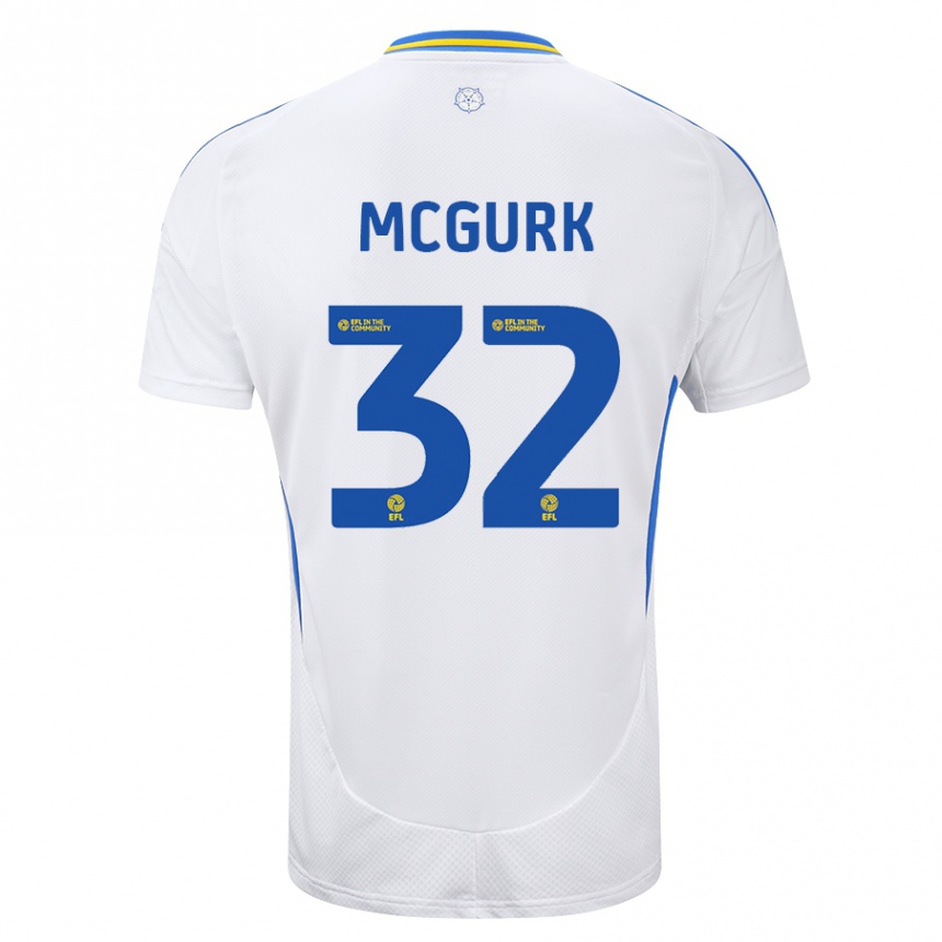 Vaikiškas Sean Mcgurk #32 Balta Mėlyna Namų Marškinėliai 2024/25 T-Shirt