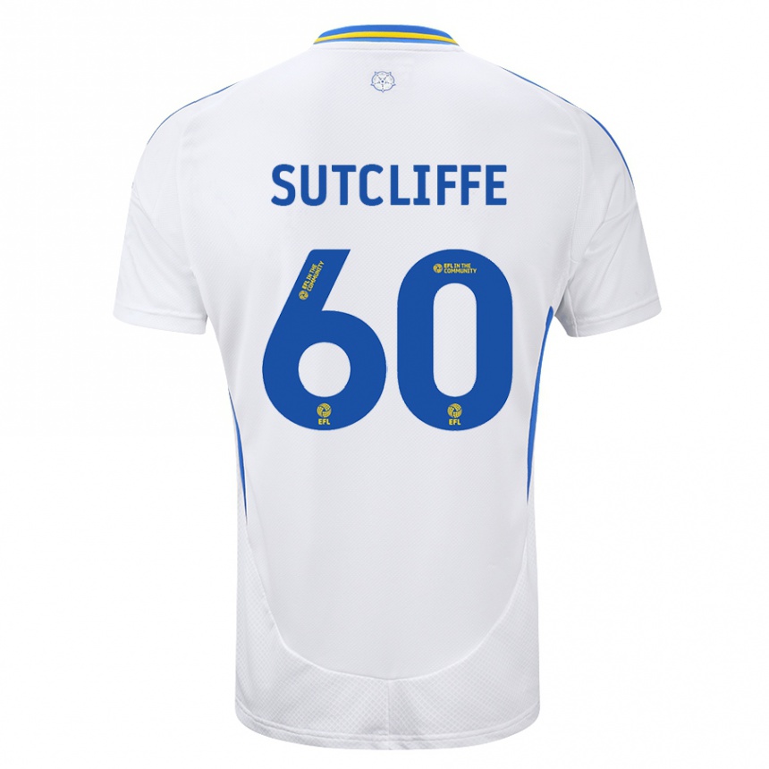 Vaikiškas Harvey Sutcliffe #60 Balta Mėlyna Namų Marškinėliai 2024/25 T-Shirt