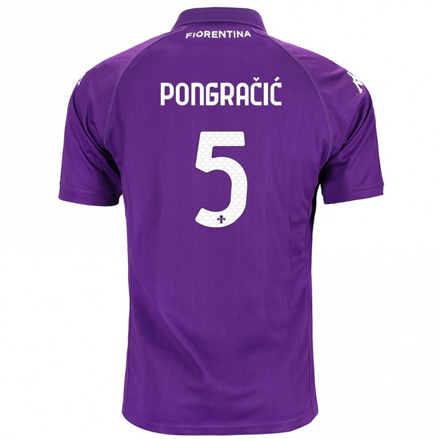 Vaikiškas Marin Pongračić #5 Violetinė Namų Marškinėliai 2024/25 T-Shirt