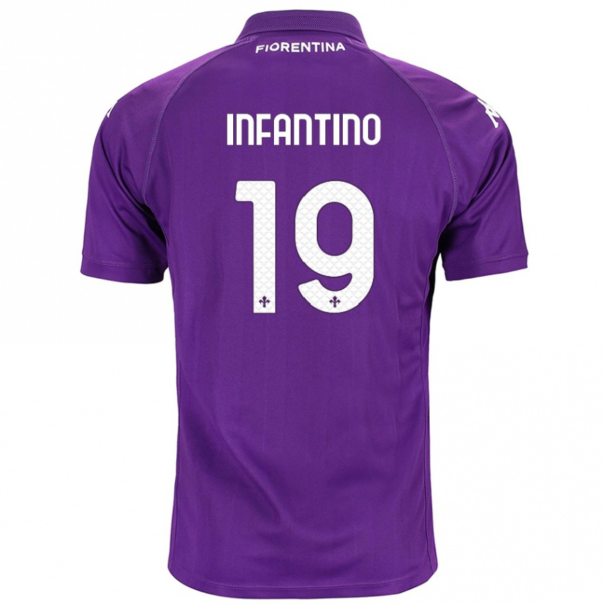 Vaikiškas Gino Infantino #19 Violetinė Namų Marškinėliai 2024/25 T-Shirt