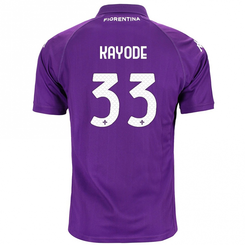 Vaikiškas Michael Kayode #33 Violetinė Namų Marškinėliai 2024/25 T-Shirt