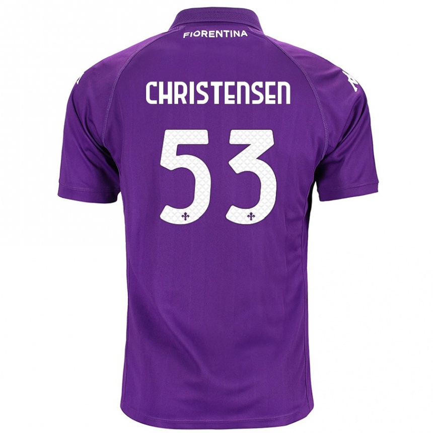 Vaikiškas Oliver Christensen #53 Violetinė Namų Marškinėliai 2024/25 T-Shirt