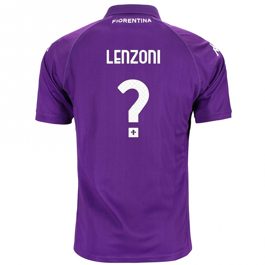 Vaikiškas Samuele Lenzoni #0 Violetinė Namų Marškinėliai 2024/25 T-Shirt