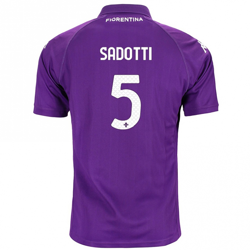 Vaikiškas Edoardo Sadotti #5 Violetinė Namų Marškinėliai 2024/25 T-Shirt