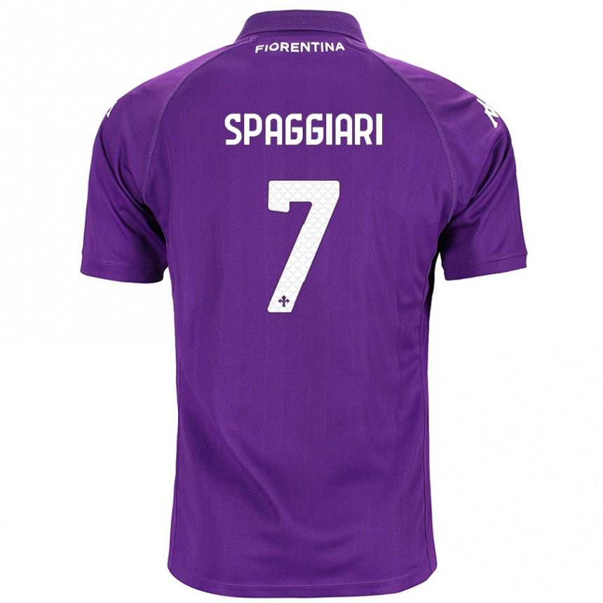 Vaikiškas Riccardo Spaggiari #7 Violetinė Namų Marškinėliai 2024/25 T-Shirt