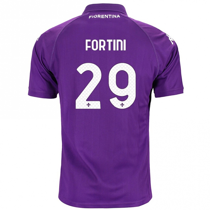 Vaikiškas Niccolò Fortini #29 Violetinė Namų Marškinėliai 2024/25 T-Shirt