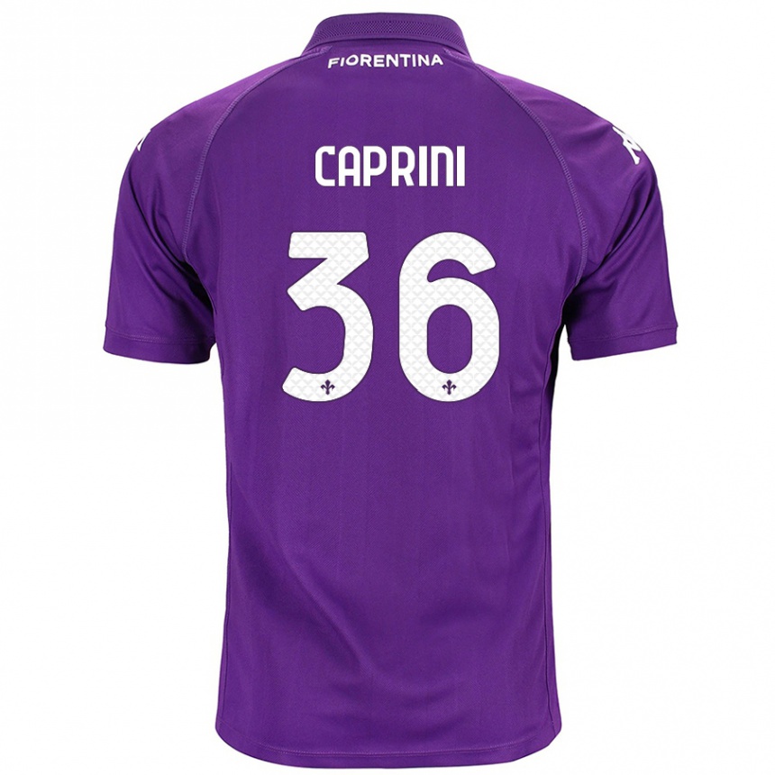 Vaikiškas Maat Daniel Caprini #36 Violetinė Namų Marškinėliai 2024/25 T-Shirt