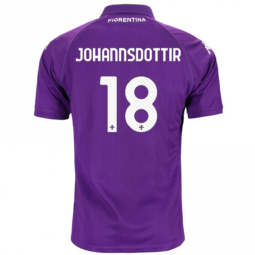 Vaikiškas Alexandra Jóhannsdóttir #18 Violetinė Namų Marškinėliai 2024/25 T-Shirt