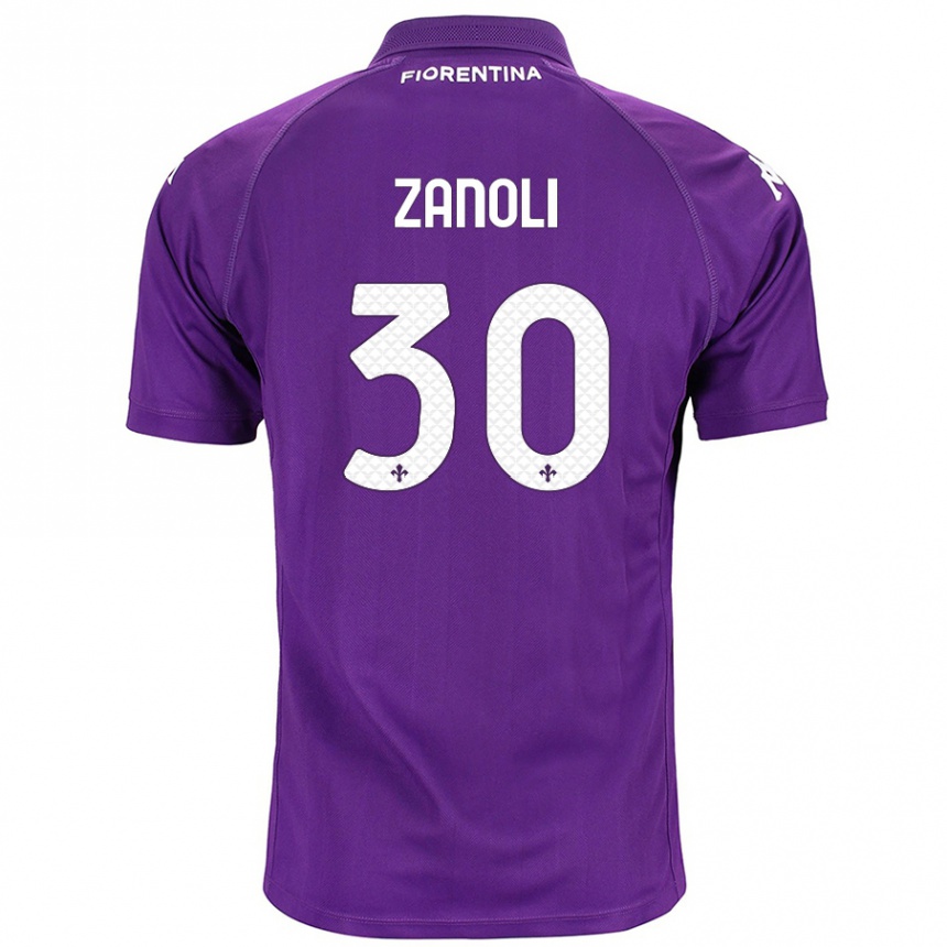 Vaikiškas Martina Zanoli #30 Violetinė Namų Marškinėliai 2024/25 T-Shirt