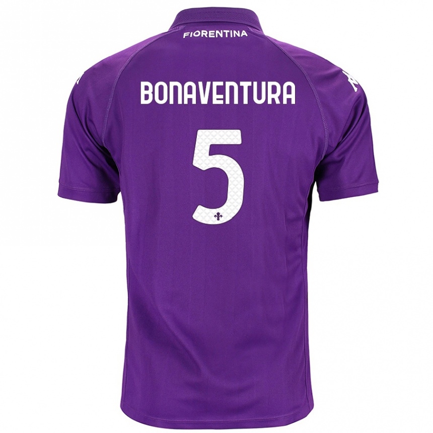 Vaikiškas Giacomo Bonaventura #5 Violetinė Namų Marškinėliai 2024/25 T-Shirt