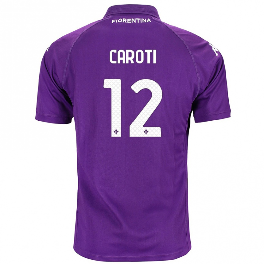 Vaikiškas Filippo Caroti #12 Violetinė Namų Marškinėliai 2024/25 T-Shirt