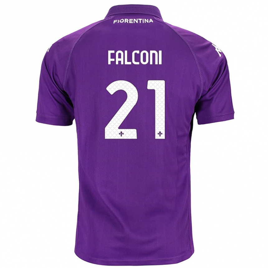 Vaikiškas Niccolò Falconi #21 Violetinė Namų Marškinėliai 2024/25 T-Shirt