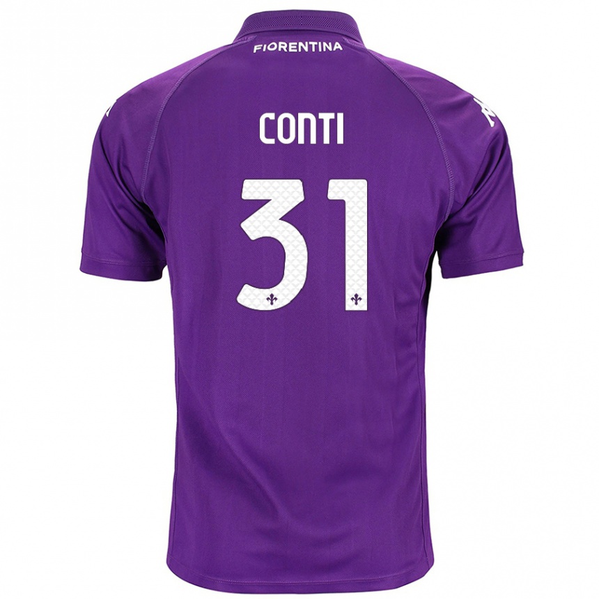 Vaikiškas Gabriele Conti #31 Violetinė Namų Marškinėliai 2024/25 T-Shirt