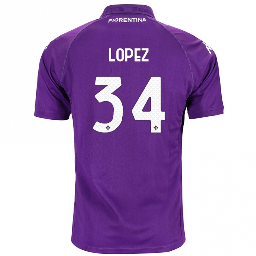 Vaikiškas Lucas López #34 Violetinė Namų Marškinėliai 2024/25 T-Shirt