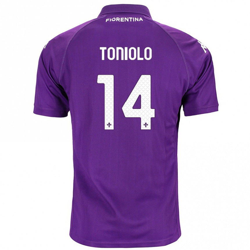 Vaikiškas Martina Toniolo #14 Violetinė Namų Marškinėliai 2024/25 T-Shirt