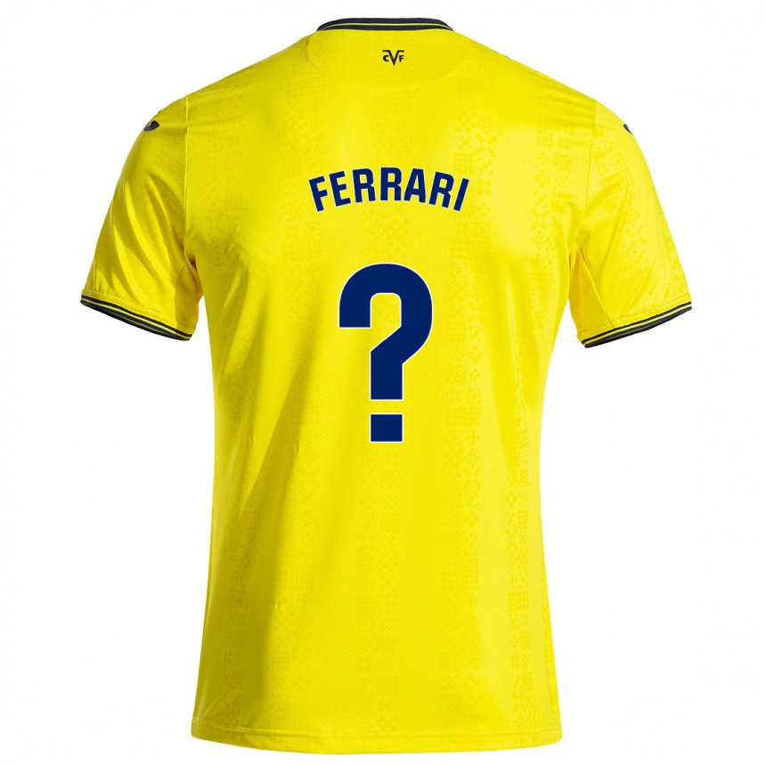 Vaikiškas Andrés Ferrari #0 Geltona Juoda Namų Marškinėliai 2024/25 T-Shirt