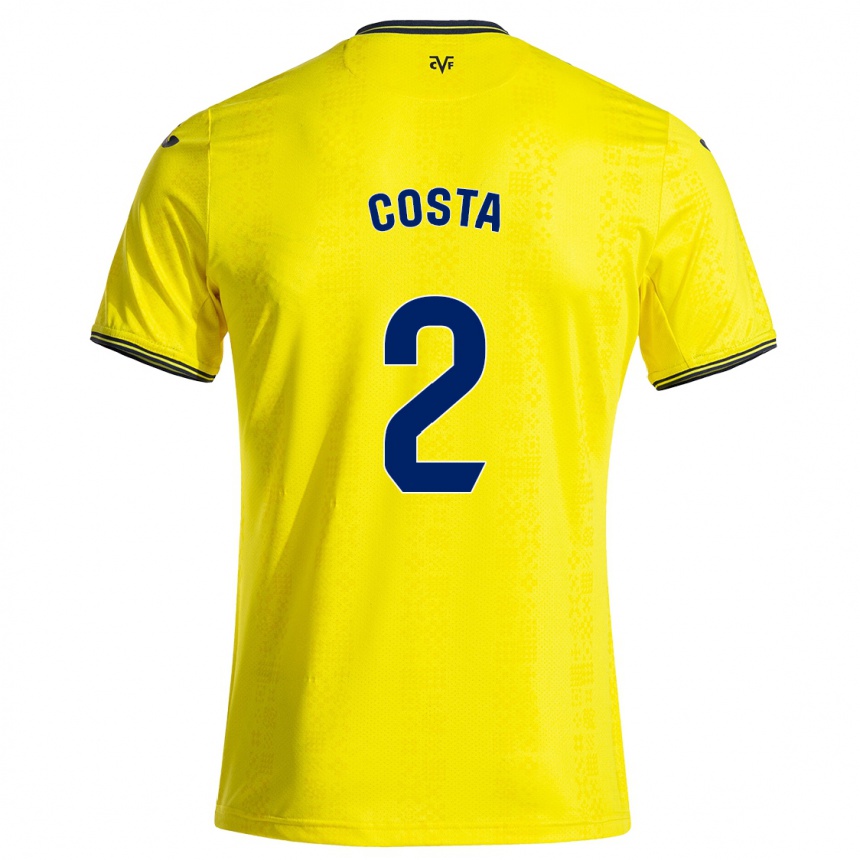 Vaikiškas Logan Costa #2 Geltona Juoda Namų Marškinėliai 2024/25 T-Shirt