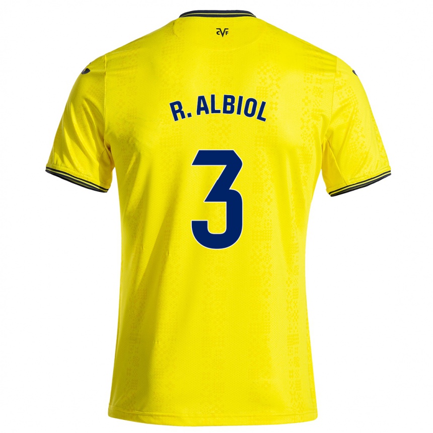 Vaikiškas Raúl Albiol #3 Geltona Juoda Namų Marškinėliai 2024/25 T-Shirt