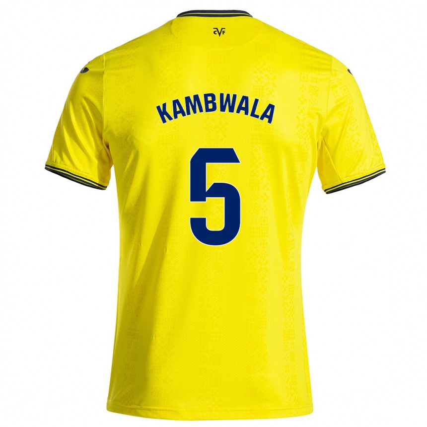 Vaikiškas Willy Kambwala #5 Geltona Juoda Namų Marškinėliai 2024/25 T-Shirt