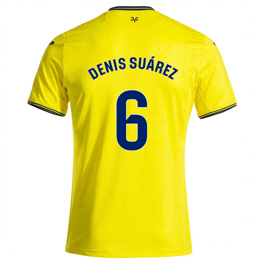 Vaikiškas Denis Suárez #6 Geltona Juoda Namų Marškinėliai 2024/25 T-Shirt