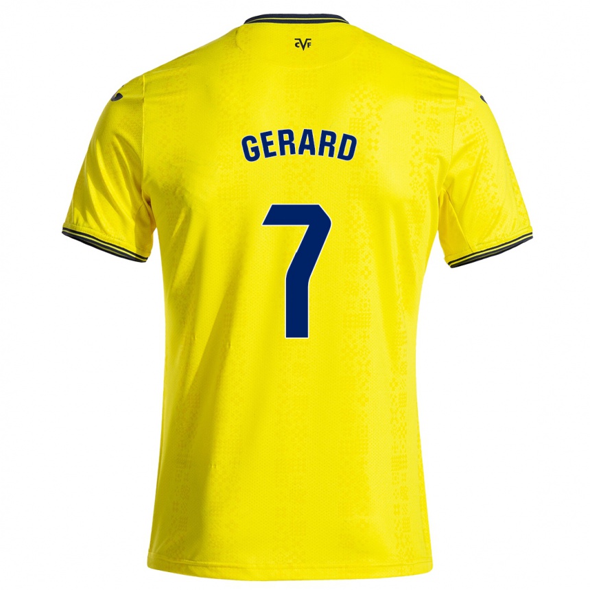 Vaikiškas Gerard Moreno #7 Geltona Juoda Namų Marškinėliai 2024/25 T-Shirt