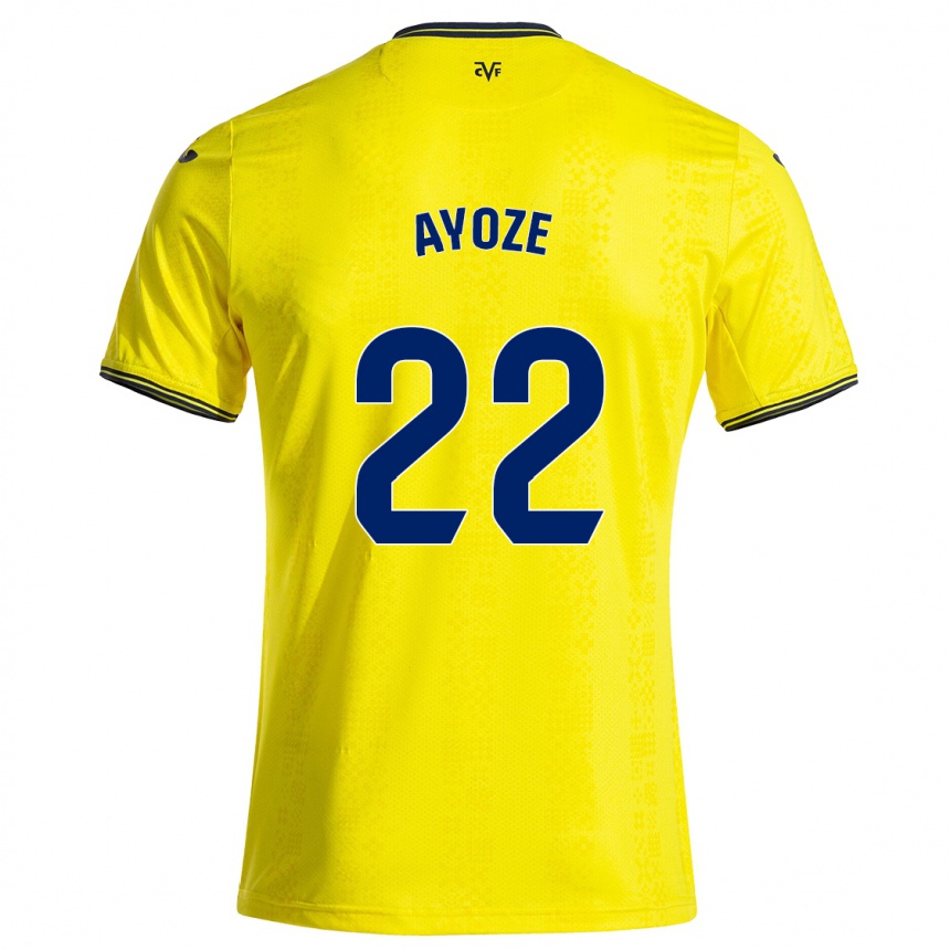 Vaikiškas Ayoze Pérez #22 Geltona Juoda Namų Marškinėliai 2024/25 T-Shirt