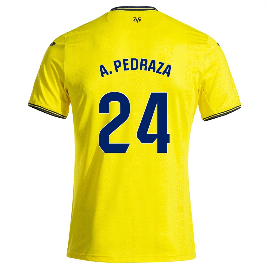 Vaikiškas Alfonso Pedraza #24 Geltona Juoda Namų Marškinėliai 2024/25 T-Shirt