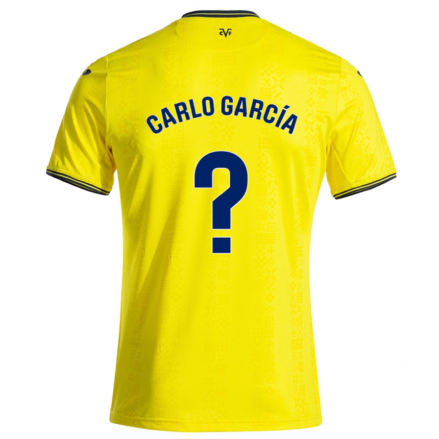 Vaikiškas Carlo García #0 Geltona Juoda Namų Marškinėliai 2024/25 T-Shirt