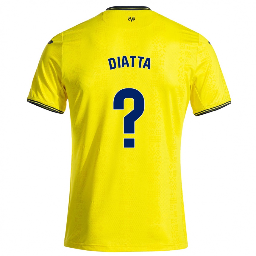 Vaikiškas Alassane Diatta #0 Geltona Juoda Namų Marškinėliai 2024/25 T-Shirt