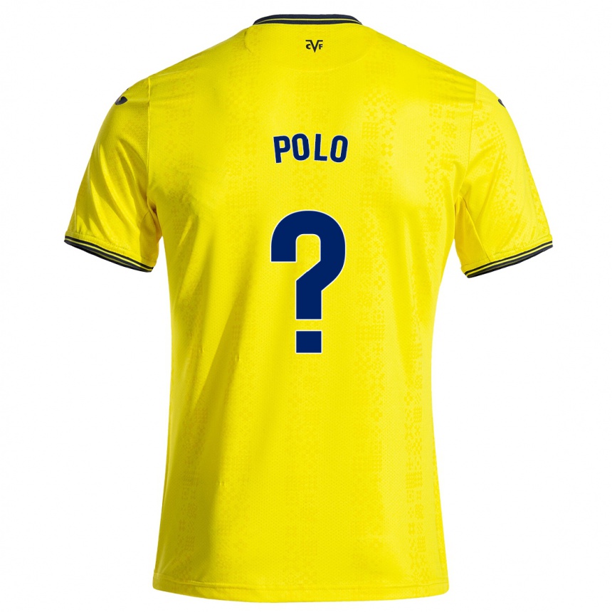 Vaikiškas Pablo Polo #0 Geltona Juoda Namų Marškinėliai 2024/25 T-Shirt