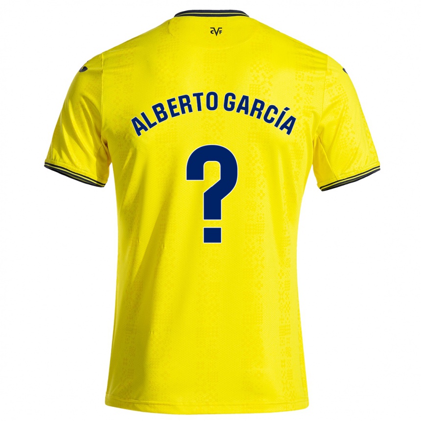 Vaikiškas Alberto García #0 Geltona Juoda Namų Marškinėliai 2024/25 T-Shirt