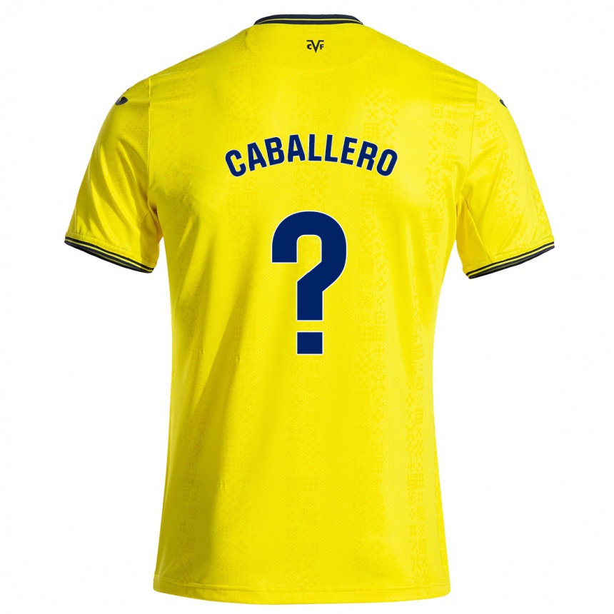 Vaikiškas Jesús Caballero #0 Geltona Juoda Namų Marškinėliai 2024/25 T-Shirt