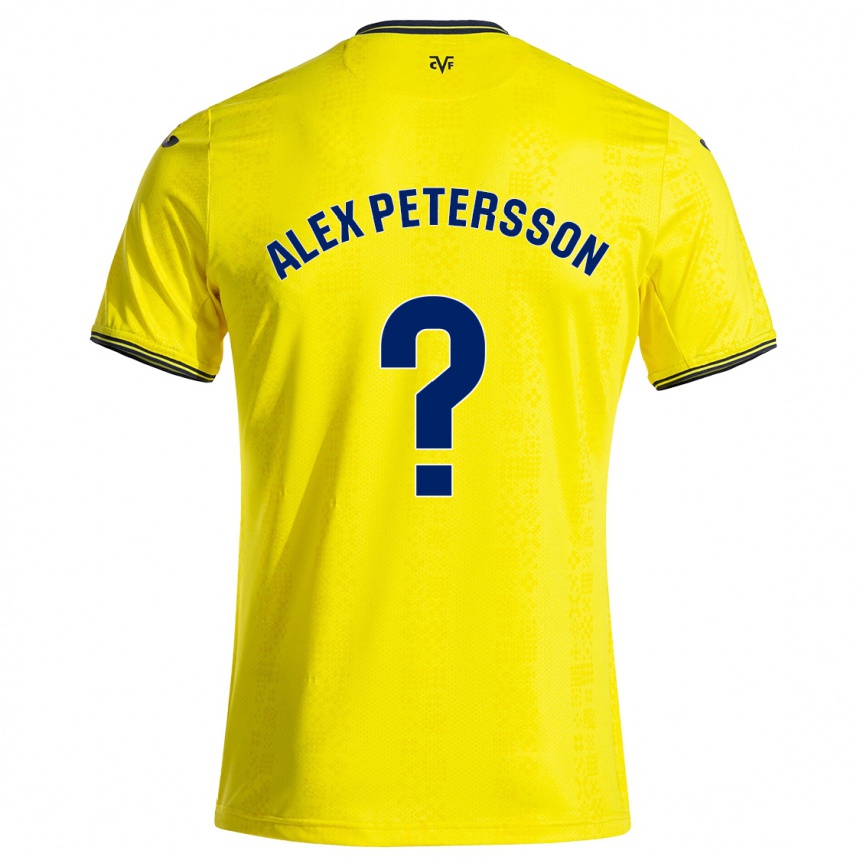 Vaikiškas Max Alex Petersson #0 Geltona Juoda Namų Marškinėliai 2024/25 T-Shirt