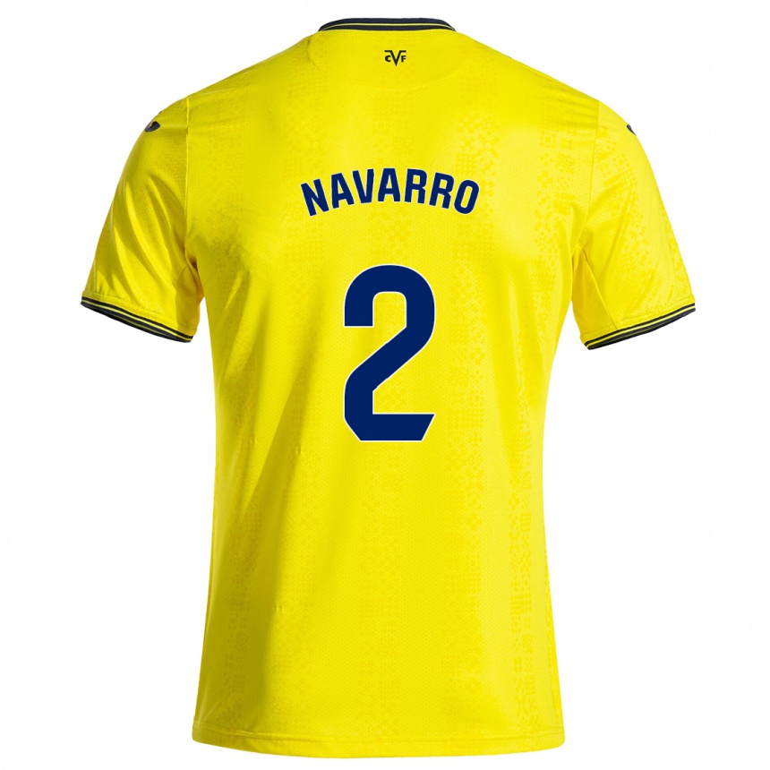 Vaikiškas Pau Navarro #2 Geltona Juoda Namų Marškinėliai 2024/25 T-Shirt