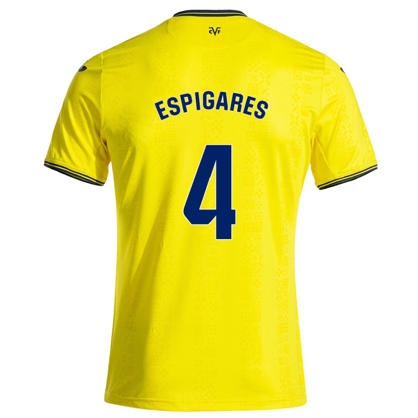 Vaikiškas Antonio Espigares #4 Geltona Juoda Namų Marškinėliai 2024/25 T-Shirt