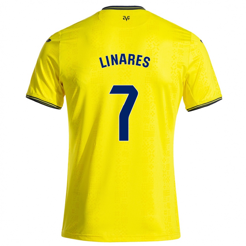 Vaikiškas Mario Linares #7 Geltona Juoda Namų Marškinėliai 2024/25 T-Shirt