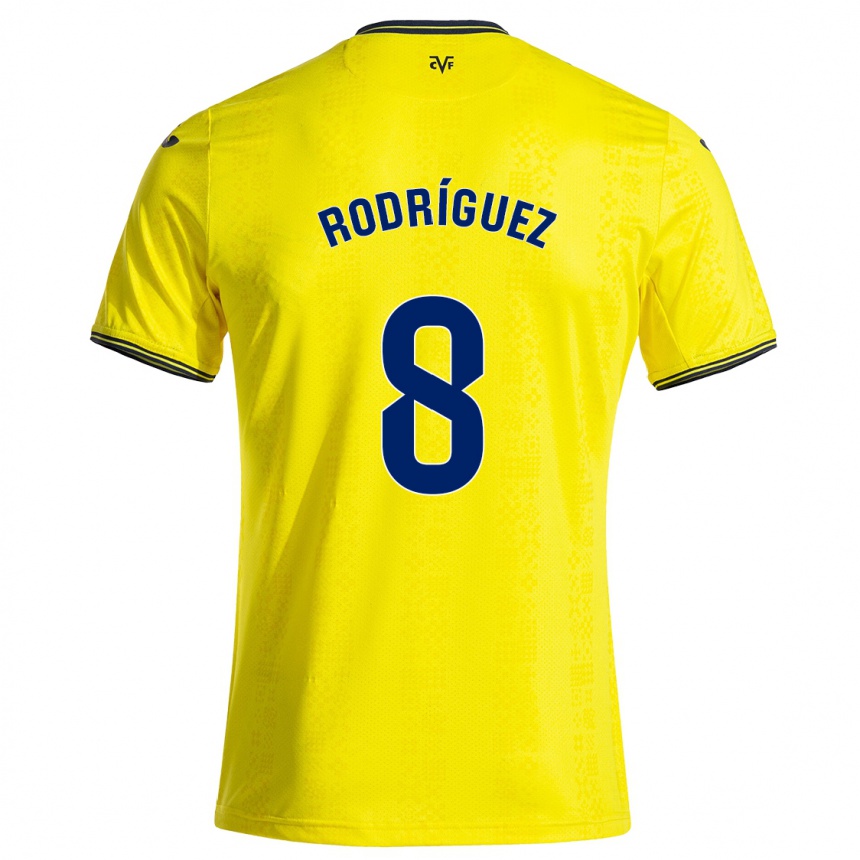 Vaikiškas Unai Rodríguez #8 Geltona Juoda Namų Marškinėliai 2024/25 T-Shirt