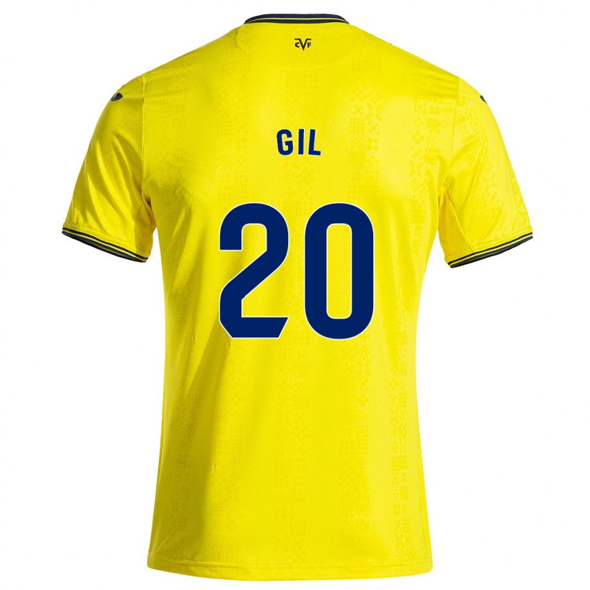 Vaikiškas Mario Gil #20 Geltona Juoda Namų Marškinėliai 2024/25 T-Shirt