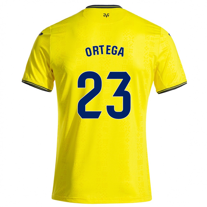 Vaikiškas Jordi Ortega #23 Geltona Juoda Namų Marškinėliai 2024/25 T-Shirt