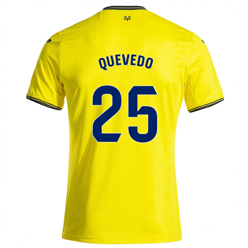 Vaikiškas Alex Quevedo #25 Geltona Juoda Namų Marškinėliai 2024/25 T-Shirt