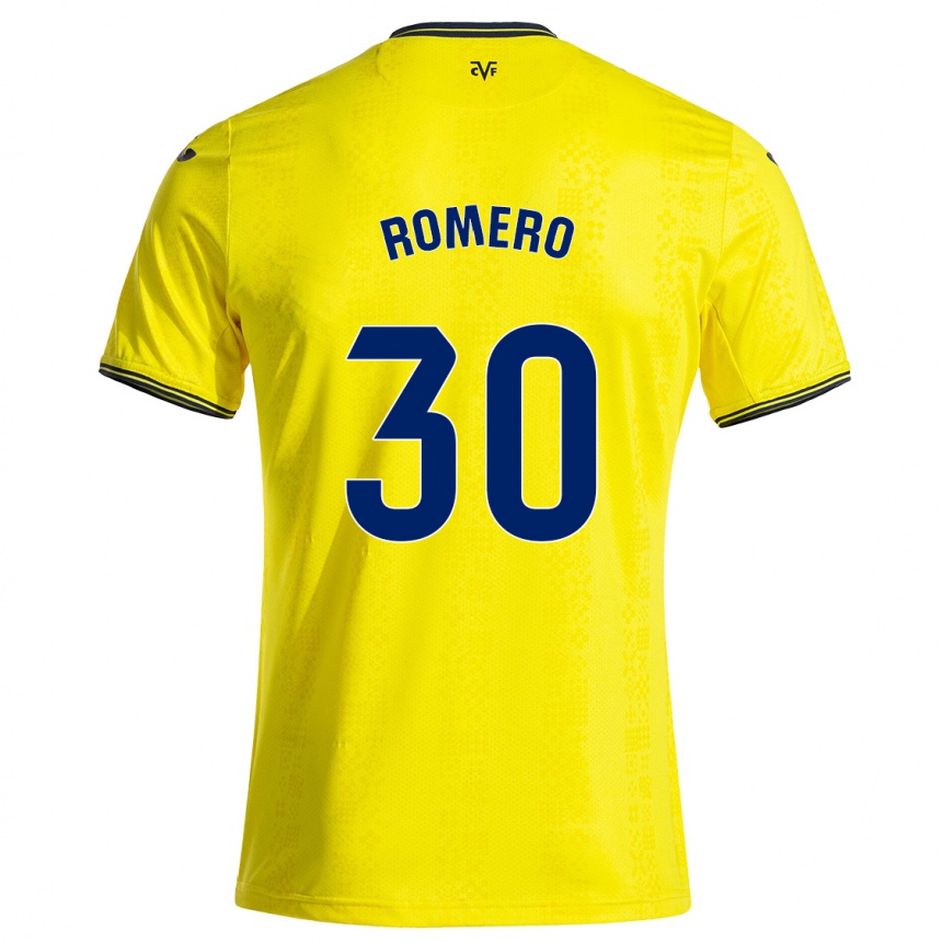 Vaikiškas Lucía Romero #30 Geltona Juoda Namų Marškinėliai 2024/25 T-Shirt